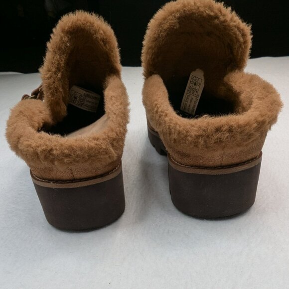 Vionic Women's Kailen‎ Faux Fur Tan Brown Sherpa Mules Slip-On Size 6.5 - Picture 5 of 10